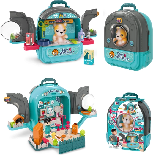 3-in-1 Animal Hospital Backpack Blue