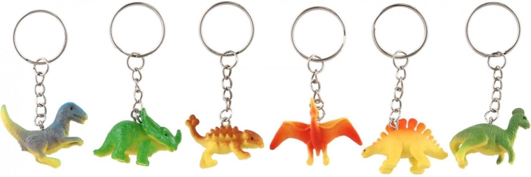 Dinosaur keychain plastic 7 cm – mixed types
