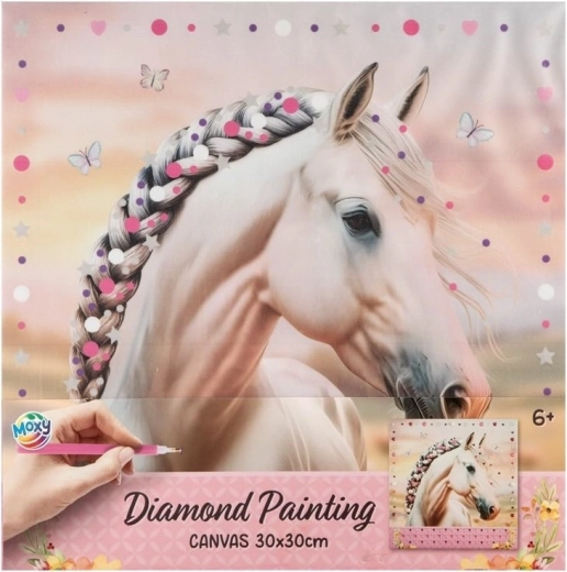 Moxy diamond painting on canvas – Horse Collection 30 × 30 cm