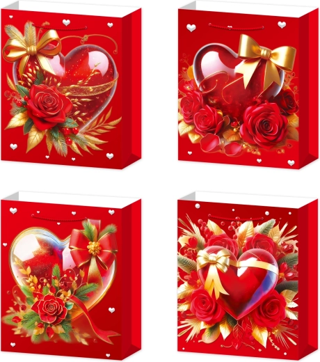 Gift bag L heart with bow