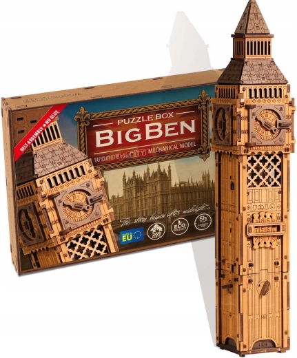 Дървен 3D пъзел escape кутия Big Ben, 269 части – WOODEN CITY