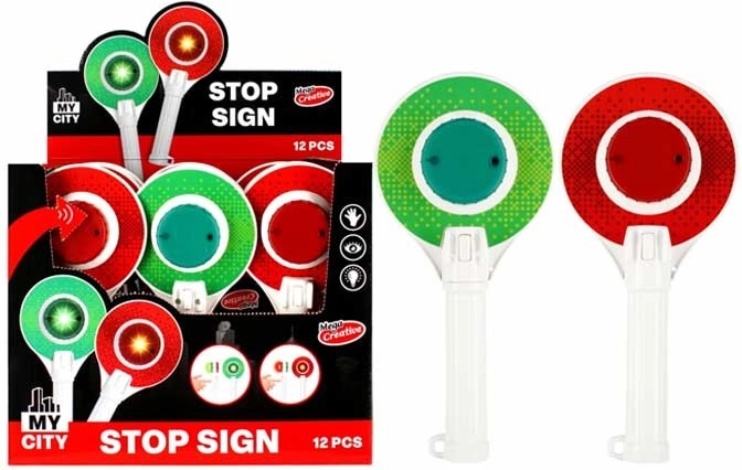 Police Stop Sign with Light