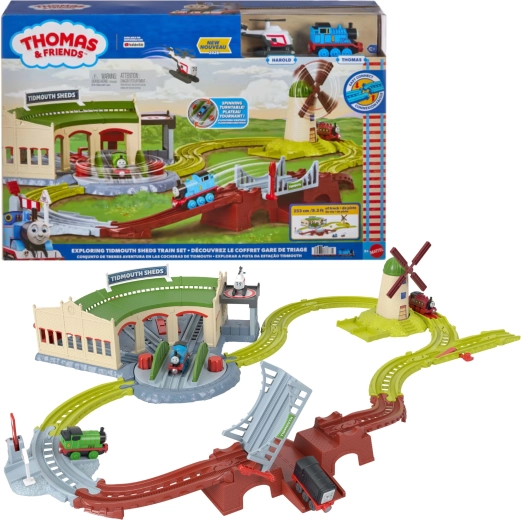 Fisher-Price Thomas & Friends комплект релси с депо Tidmouth 253 см с Томас и Харолд