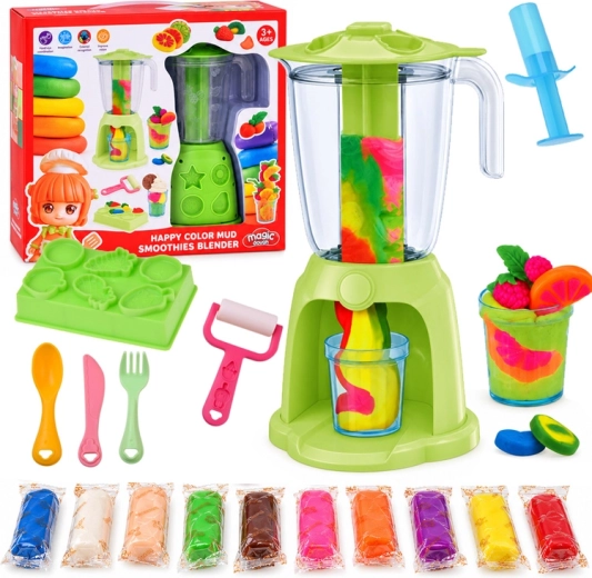 Creative Modeling Dough Set with a Smoothie Mixer for Cocktails and Desserts, 10 Colors