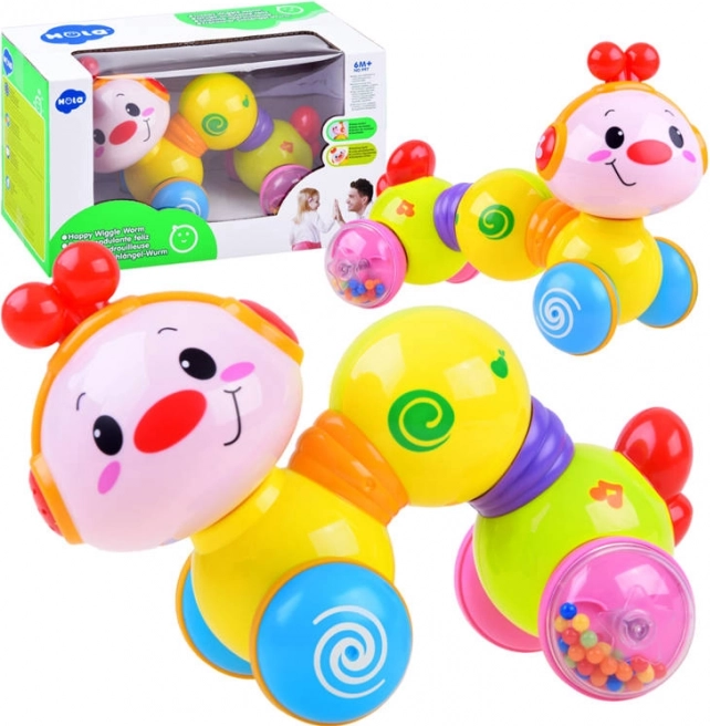 Интерактивна пълзяща гъсеничка на колелца Happy Wiggle Worm