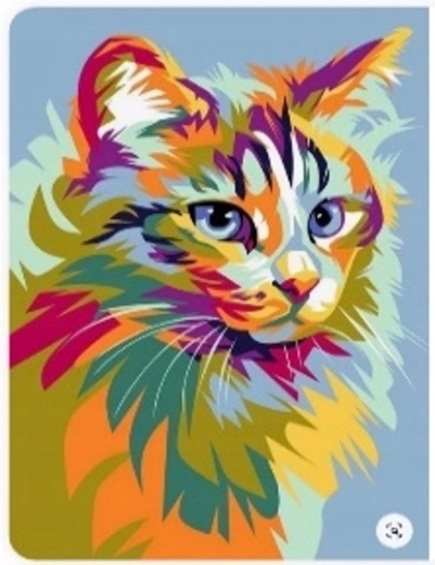 Диамантено рисуване Пастелна котка 30 × 40 см