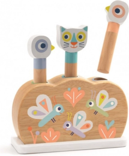 Дървена играчка „Изскачащи дъгови животни“ Djeco