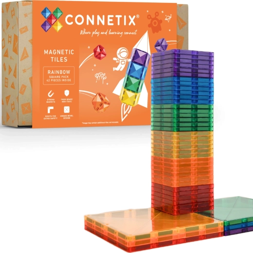 CONNETIX Rainbow Square Pack магнитни конструктори 42 части