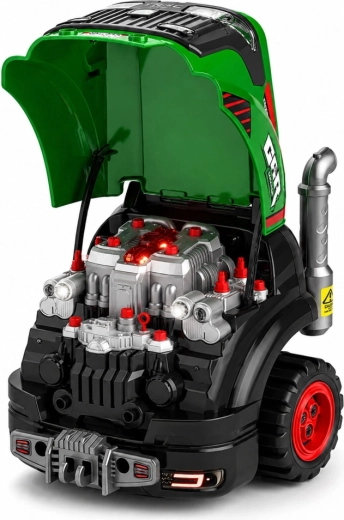 Opening hood and screw-together engine