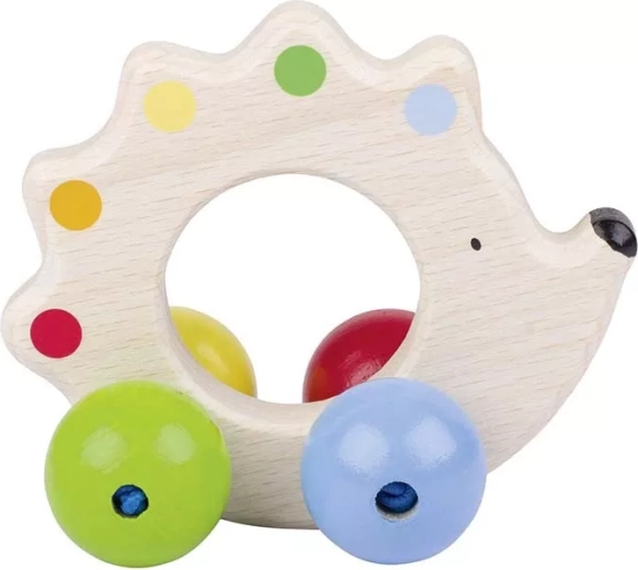 Heimess wooden hedgehog rattle on wheels