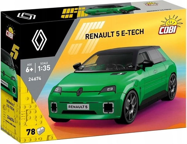 Cobi Renault 5 e-tech electric зелен модел от блокчета