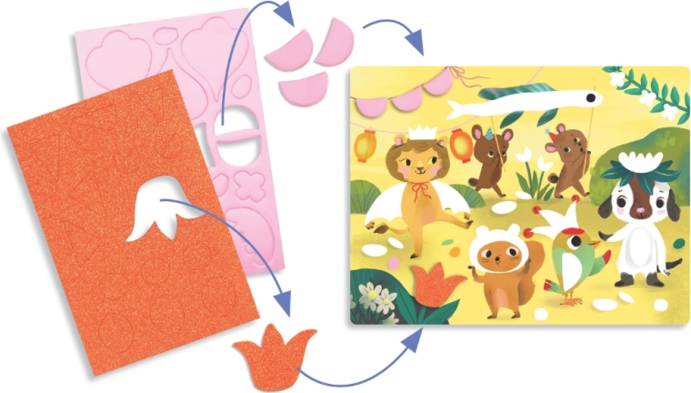 Pre-cut shapes for easy sticking