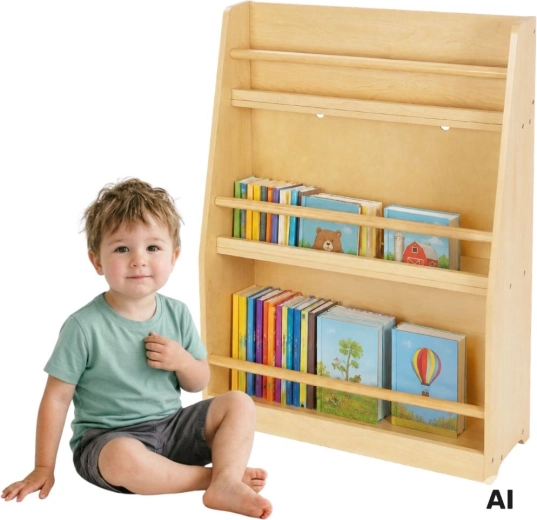 Детска дървена етажерка за книги TOOKY TOY с 3 рафта