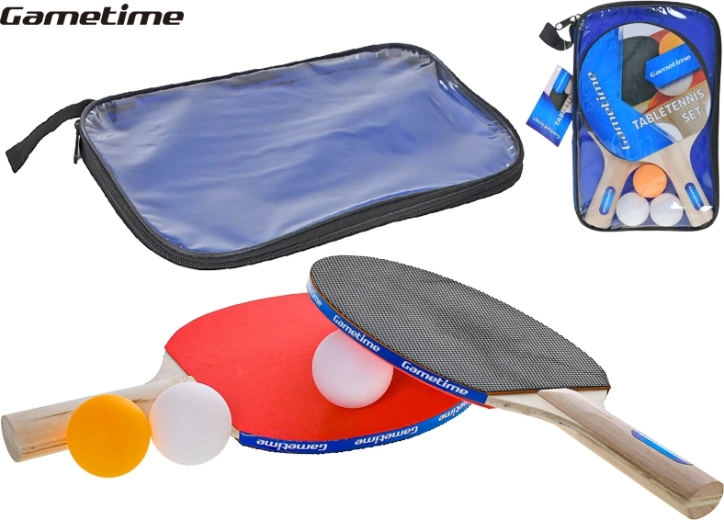 Gametime table tennis set for recreational players with case