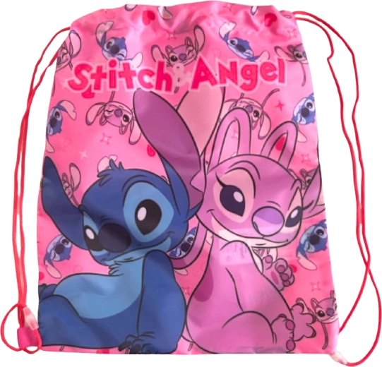Детска раница-мешка Lilo & Stitch, розова, 40 × 35 см