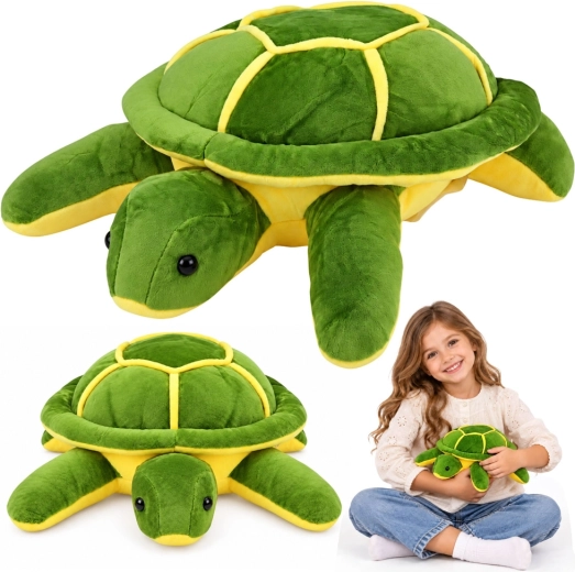 Soft Cuddly Turtle, Yellow-Green, 23 cm