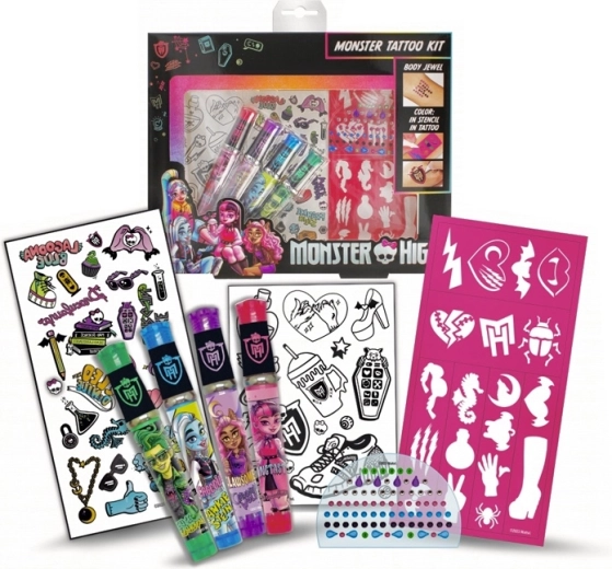 Monster High тату комплект с блестящи гелове и стикери