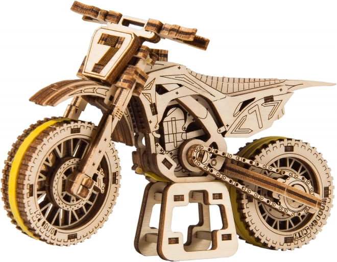 Дървен 3D пъзел мотор MotoCross WOODEN CITY (88 части)
