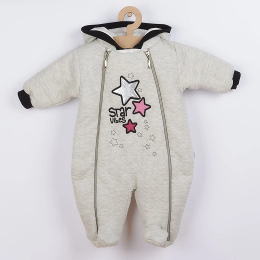 Winter baby snowsuit with hood KOALA Star Vibes pink
