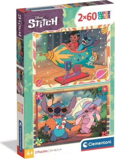 Пъзел Stitch - Хавайско забавление 2x60 части