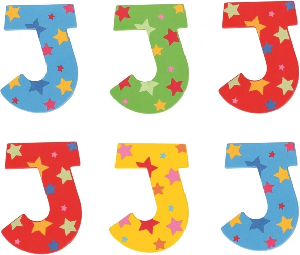 Bigjigs Toys дървена буква J със звездички