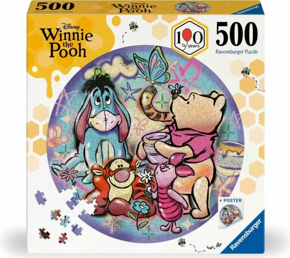 Ravensburger кръгъл пъзел Мечо Пух 500 части