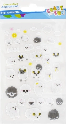 Sheep stickers – felt decorations (42 pcs)