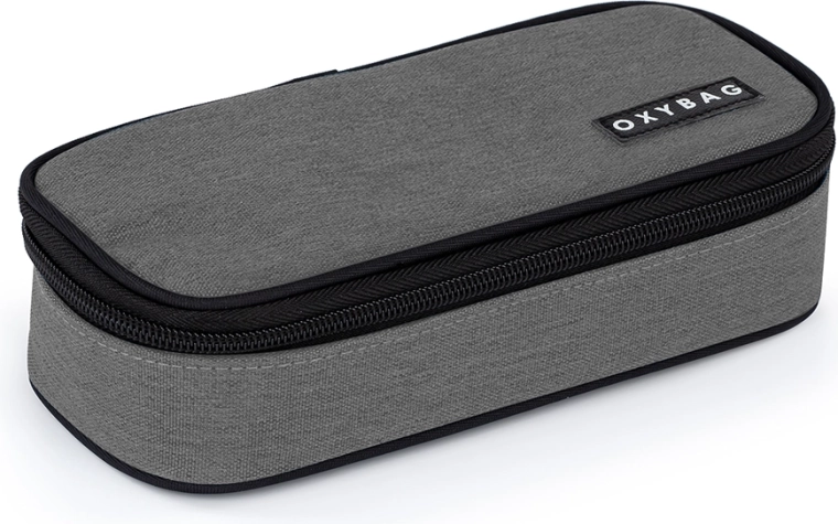 Unicolor school etui pencil case, grey