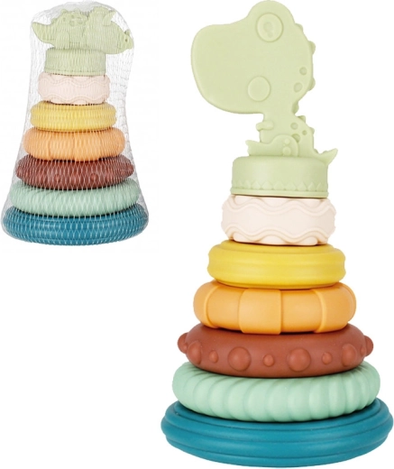 Bab Bam silicone stacking pyramid with dinosaur for babies