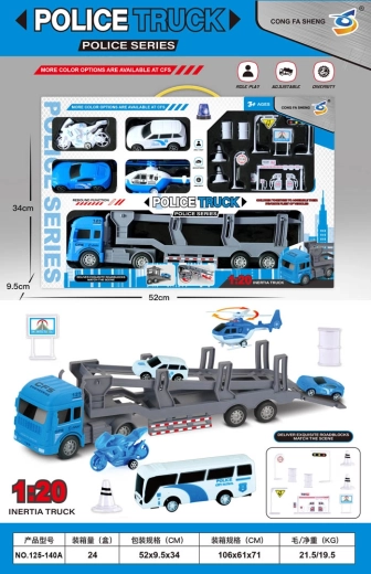 Police Tow Truck with Cars and Accessories