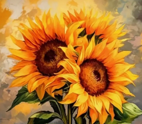 Диамантено рисуване Слънчогледи 30x40 см