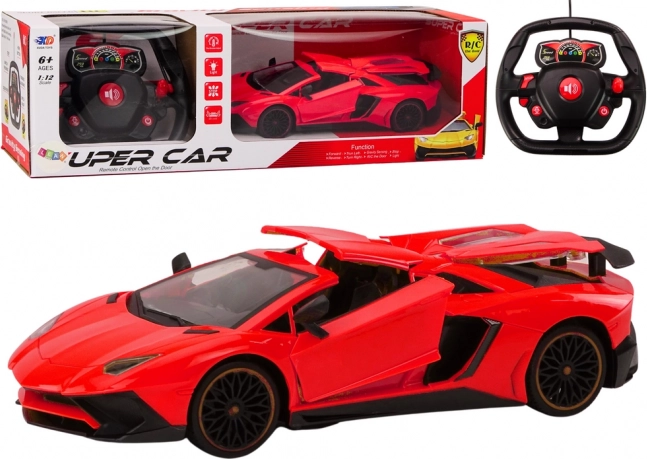 Remote Control Racing Car 1:12 with Opening Doors Red