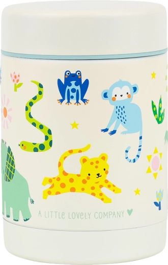 A Little Lovely Company insulated stainless steel food container jungle