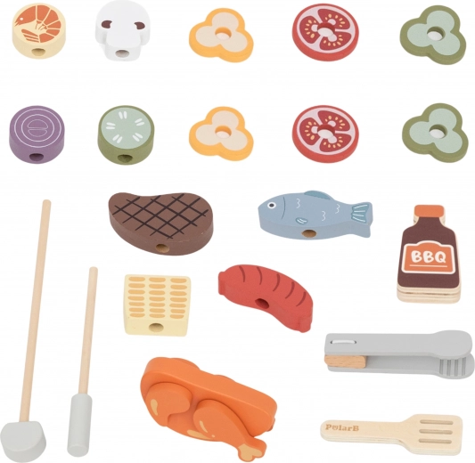 Rich set of wooden food items