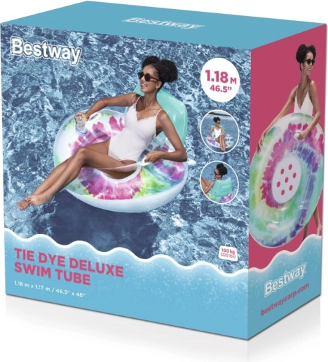 Надуваем пояс с облегалка Bestway Tie Dye 118 × 117 см