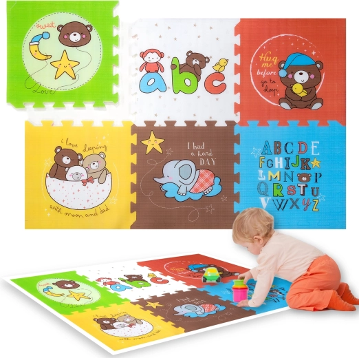 Humbi foam puzzle mat XXL animals and letters 6 pieces 165 × 112 × 1.5 cm