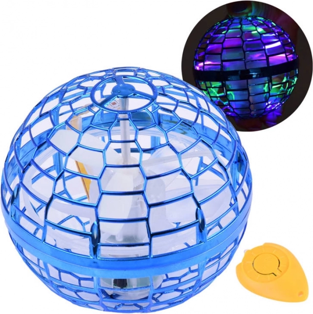 Летяща UFO топка с LED и управление с ръка – Синя