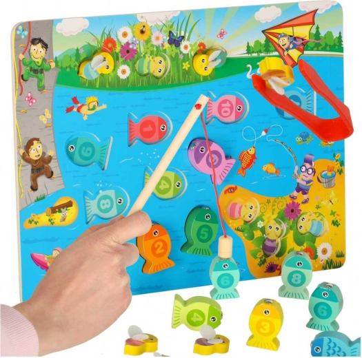 Wooden magnetic game fish and bees Montessori 3-in-1