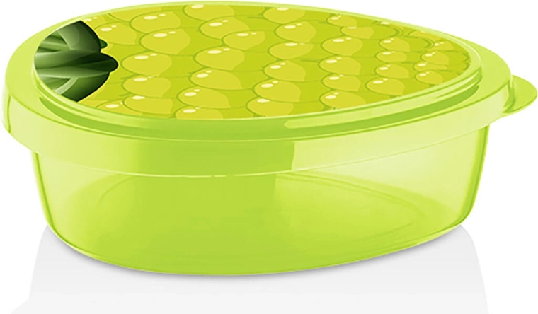 Snack box 19.5 × 16 × 6 cm with grape motif – green plastic