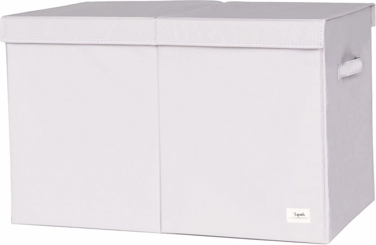 3 sprouts toy chest made from recycled polyester, light grey
