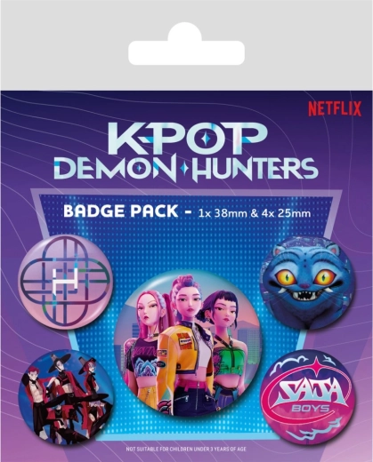 Комплект метални значки K-pop Demon Hunters (Netflix)