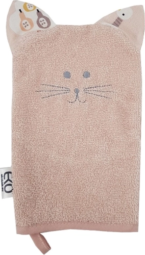 ЕКО памучна кърпичка с ушички Cat rose pink 20 × 15 cm