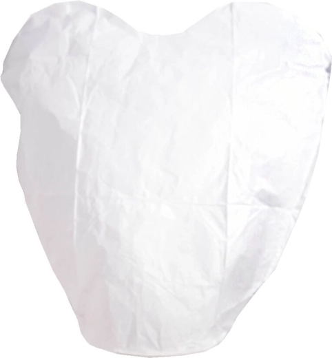 Летящ фенер на щастието във форма на сърце – бял