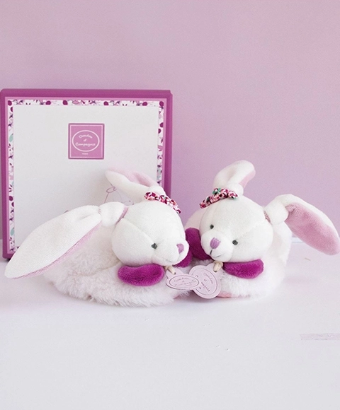 Gift set of booties with rattles Bunny 6–12 months