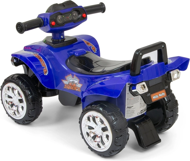Stable four-wheeler with treaded wheels