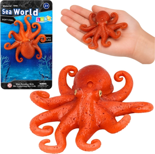 Realistic flexible rubber octopus figurine 14 cm