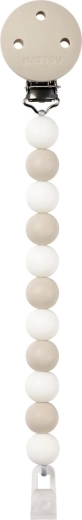 Nattou силиконов клипс за биберон clay/white (без BPA)