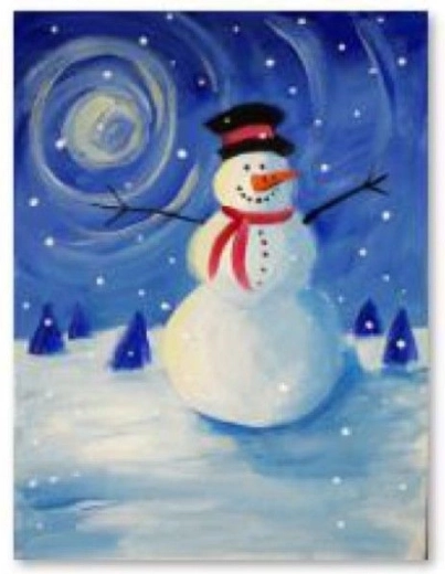 Diamond embroidery (diamond painting) snowman 30 × 40 cm - 1 piece
