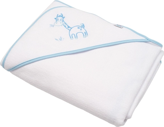 Children's terry towel with hood New Baby Giraffe 100 × 100 cm white