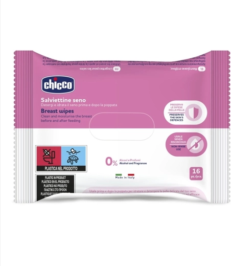 Chicco почистващи кърпички за гърди 16 бр.